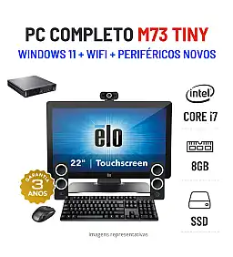 CONJUNTO TOUCH PC LENOVO M73 MINI | i7-4770TE | 8GB RAM | SSD COM MONITOR + ACESSORIOS CONJUNTO TOUCH PC LENOVO M73 MINI | i7-4770TE | 8GB RAM | SSD COM MONITOR + ACESSORIOS