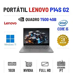LENOVO THINKPAD P14S G2 | 14" FULLHD | I5-1145G7 | 16GB RAM | 240GB SSD | NVIDIA T500 4GB 