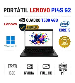 LENOVO THINKPAD P14S G2 | 14" FULLHD | I5-1145G7 | 16GB RAM | 240GB SSD | NVIDIA T500 4GB 