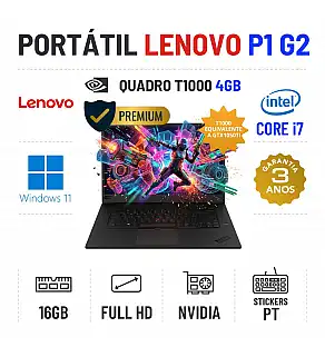 LENOVO P1 G2 | 15.6" FULLHD | i7-9850H | 16GB RAM | 480GB SSD | QUADRO T1000 4GB = GTX1050TI 4GB | OFERTA DE OFFICE 2021