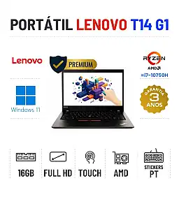 LENOVO THINKPAD T14 G1 | 14" TOUCH FULLHD | RYZEN 5 PRO = I7-10750H | 16GB RAM | 240GB SSD