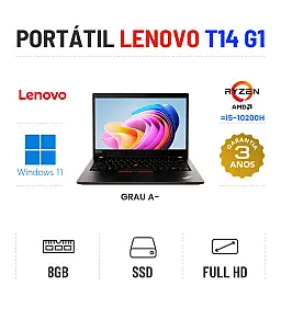 LENOVO THINKPAD T14S | 14" FULLHD | RYZEN 5 PRO 4650U=i5-10200H | 8GB RAM | 240GB SSD