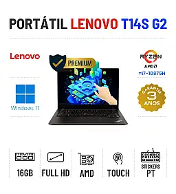 LENOVO THINKPAD T14S G2 | 14" TOUCH FULLHD | RYZEN 7 PRO = I7-10875H | 16GB RAM | 480GB SSD 