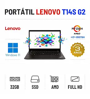 LENOVO THINKPAD T14S G2 | 14" FULLHD | RYZEN 7 PRO = I7-10875H | 32GB RAM | 480GB SSD 