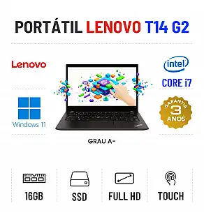 LENOVO THINKPAD T14 G2 | 14" TOUCH FULLHD | i7-1185G7 | 16GB RAM | 240GB SSD