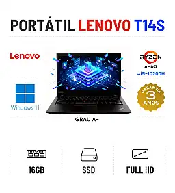 LENOVO THINKPAD T14S | 14" FULLHD | RYZEN 5 PRO 4650U=i5-10200H | 16GB RAM | 240GB SSD | RADEON VEGA 6