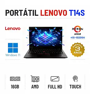 LENOVO THINKPAD T14S | 14" TOUCH FULLHD | RYZEN 5 PRO 4650U=i5-10200H | 16GB RAM | 240GB SSD | RADEON VEGA 6