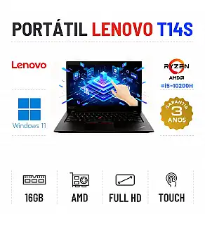 LENOVO THINKPAD T14S | 14" TOUCH FULLHD | RYZEN 5 PRO 4650U=i5-10200H | 16GB RAM | 240GB SSD | RADEON VEGA 6 | OFERTA DE OFFICE 2021