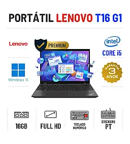 LENOVO THINKPAD T16 G1 | 16'' FULLHD | i5-1245U | 16GB RAM | 240GB SSD | TECLADO NUMÉRICO