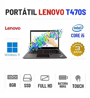 LENOVO THINKPAD T470s | 14.1'' TOUCH FULLHD | i5-6200u | 8GB RAM | 240GB SSD | BATERIA NOVA