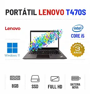 LENOVO THINKPAD T470s | 14.1'' TOUCH FULLHD | i5-6200u | 8GB RAM | 240GB SSD | BATERIA NOVA