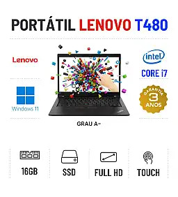 LENOVO THINKPAD T480 | 14.1'' TOUCH FULLHD | i7-8650u | 16GB RAM | 480GB SSD | NVIDIA MX150 2GB 