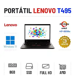 LENOVO THINKPAD T495 | 14.1'' FULLHD | RYZEN 3 PRO = I7-8550u | 8GB RAM | 240GB SSD | RADEON VEGA 6