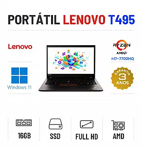LENOVO THINKPAD T495 | 14.1'' FULLHD | RYZEN 5 PRO 3500U = I7-7700HQ | 16GB RAM | 240GB SSD | RADEON VEGA 8