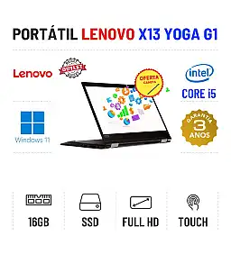 LENOVO YOGA X13 G1 | 13.3" TOUCH FULLHD | I5-10310U | 16GB RAM | 240GB SSD | OFERTA DE CANETA LENOVO YOGA X13 G1 | 13.3" TOUCH FULLHD | I5-10310U | 16GB RAM | 240GB SSD | OFERTA DE CANETA