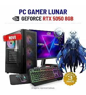 CONJUNTO GAMER LUNAR NOVO | RTX5050-8GB | RYZEN 5 = i7-10700K | 16GB RAM | 960GB SSD COM MONITOR + ACESSORIOS