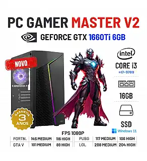 PC GAMER MASTER V2 NOVO | GTX1660Ti-6GB | i3-12GEN=I7-9700 | 16GB RAM | 480GB SSD