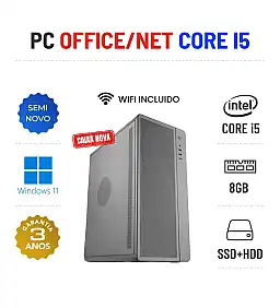 PC SEMI-NOVO OFFICE/NET | i5-6500 | 8GB RAM | SSD + HDD
