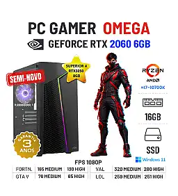 PC GAMER OMEGA SEMI-NOVO | RTX2060-6GB SUPERIOR A RTX3050-8GB | RYZEN 5 = i7-10700K | 16GB RAM | 480GB SSD PC GAMER OMEGA SEMI-NOVO | RTX2060-6GB SUPERIOR A RTX3050-8GB | RYZEN 5 = i7-10700K | 16GB RAM | 480GB SSD
