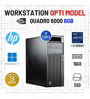 WORKSTATION 3D/CAD HP Z440 OPTI MODEL | XEON 12 CORES = i7-9700KF | 16GB RAM | 480GB SSD | QUADRO 6000 6GB