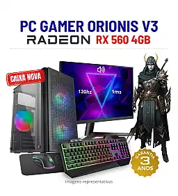 CONJUNTO GAMER ORIONIS V3 | RX560-4GB | XEON 12 CORES SUPERIOR A I7-8700 | 16GB RAM | 240GB SSD COM MONITOR + ACESSORIOS CONJUNTO GAMER ORIONIS V3 | RX560-4GB | XEON 12 CORES SUPERIOR A I7-8700 | 16GB RAM | 240GB SSD COM MONITOR + ACESSORIOS