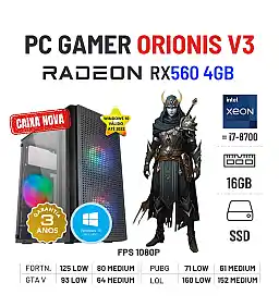 PC GAMER ORIONIS V3 | RX560-4GB | XEON 12 CORES SUPERIOR A I7-8700 | 16GB RAM | 240GB SSD OFERTA KIT TECLADO+RATO+TAPETE PC GAMER ORIONIS V3 | RX560-4GB | XEON 12 CORES SUPERIOR A I7-8700 | 16GB RAM | 240GB SSD OFERTA KIT TECLADO+RATO+TAPETE