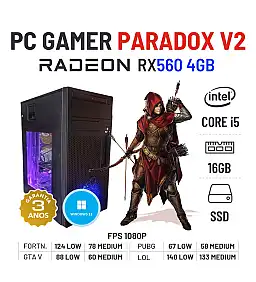 PC GAMER PARADOX V2 | RX560-4GB | I5-8500 | 16GB RAM | 240GB SSD