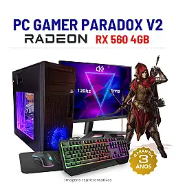 CONJUNTO GAMER PARADOX V2 | RX560-4GB | I5-8500 | 16GB RAM | 240GB SSD COM MONITOR + ACESSORIOS