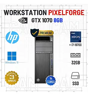 WORKSTATION PIXEL FORGE HP Z440 | XEON 14 CORES = i7-10700 | 32GB RAM | 960GB SSD | GTX1070-8GB | OFERTA DE OFFICE 2021