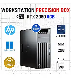WORKSTATION PRECISION BOX | XEON 18 CORES SUPERIOR A i9-9900 | 32GB RAM | 960GB SSD | RTX2080-8GB WORKSTATION PRECISION BOX | XEON 18 CORES SUPERIOR A i9-9900 | 32GB RAM | 960GB SSD | RTX2080-8GB