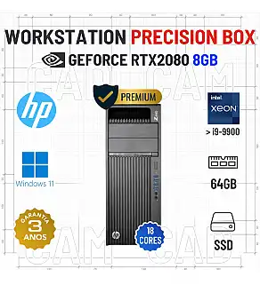 WORKSTATION PRECISION BOX HP Z440 | XEON 18 CORES SUPERIOR A i9-9900 | 64GB RAM | 960GB SSD | RTX2080-8GB | OFERTA DE OFFICE 2021 WORKSTATION PRECISION BOX HP Z440 | XEON 18 CORES SUPERIOR A i9-9900 | 64GB RAM | 960GB SSD | RTX2080-8GB | OFERTA DE OFFICE 2021