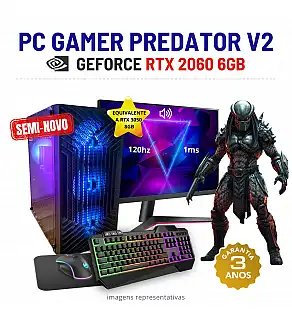 CONJUNTO GAMER PREDATOR V2 SEMI-NOVO | RTX2060-6GB SUPERIOR A RTX3050-8GB | XEON 10 CORES SUPERIOR i7-9700 | 32GB RAM | 960GB SSD COM MONITOR + ACESSORIOS