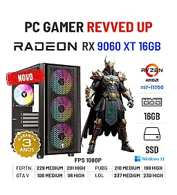 PC GAMER REVVED UP NOVO | RX9060XT-16GB | RYZEN 5 = i7-11700 | 16GB RAM | 960GB SSD