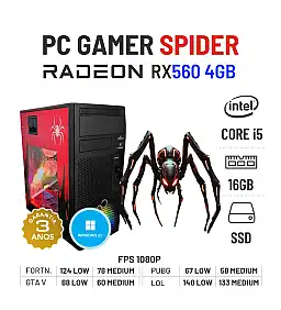 PC GAMER SPIDER | RX560-4GB | I5-8500 | 16GB RAM | 240GB SSD