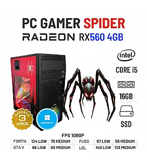 PC GAMER SPIDER | RX560-4GB | I5-8500 | 16GB RAM | 240GB SSD