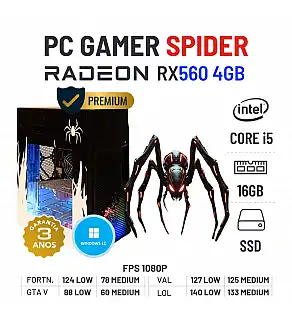 PC GAMER SPIDER | RX560-4GB | I5-8500 | 16GB RAM | 240GB SSD