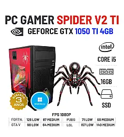 PC GAMER SPIDER V2 Ti | GTX1050Ti-4GB | I5-8500 | 16GB RAM | 240GB SSD