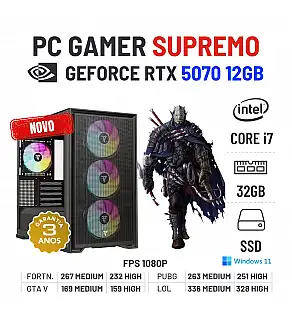 PC GAMER SUPREMO NOVO | RTX5070-12GB | i7-14700F | 32GB RAM | 960GB SSD