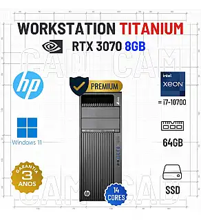 WORKSTATION TITANIUM HP Z440 | XEON 14 CORES = i7-10700 | 64GB RAM | 960GB SSD | RTX3070-8GB | OFERTA DE OFFICE 2021 WORKSTATION TITANIUM HP Z440 | XEON 14 CORES = i7-10700 | 64GB RAM | 960GB SSD | RTX3070-8GB | OFERTA DE OFFICE 2021