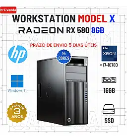 WORKSTATION MODEL X | XEON 14 CORES = i7-10700 | 16GB RAM | 960GB SSD | RX580-8GB | OFERTA DE OFFICE 2021