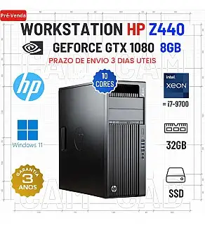 WORKSTATION HP Z440 | XEON 10 CORES SUPERIOR i7-9700 | 32GB RAM | 960GB SSD | GTX1080-8GB