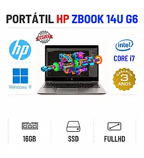 HP ZBOOK 14U G6 | 14" FULLHD | i7-8665U | 16GB RAM | 480GB SSD | BATERIA NOVA