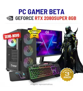 CONJUNTO GAMER BETA SEMI-NOVO | RTX2080SUPER-8GB SUPERIOR A RTX4060-8GB | i5-12GEN=I7-10700KF | 16GB RAM | 480GB SSD COM MONITOR + ACESSORIOS CONJUNTO GAMER BETA SEMI-NOVO | RTX2080SUPER-8GB SUPERIOR A RTX4060-8GB | i5-12GEN=I7-10700KF | 16GB RAM | 480GB SSD COM MONITOR + ACESSORIOS