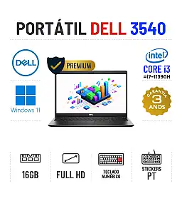 DELL LATITUDE 3540 | 15.6" FULLHD | i3-1315u = i7-11390H | 16GB RAM | 240GB SSD | TECLADO NUMÉRICO