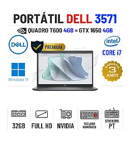 DELL PRECISION 3571 | 15.6" FULLHD | i7-12700H | 32GB RAM | 480GB SSD | NVIDIA T600 4GB | TECLADO NUMÉRICO