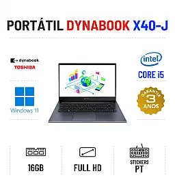 TOSHIBA / DYNABOOK PORTEGE X40-J | 14" FULLHD | i5-1135G7 | 16GB RAM | 480GB SSD TOSHIBA / DYNABOOK PORTEGE X40-J | 14" FULLHD | i5-1135G7 | 16GB RAM | 480GB SSD