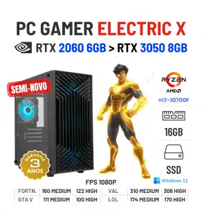 PC GAMER ELECTRIC X SEMI-NOVO | RTX2060-6GB SUPERIOR A RTX3050-8GB | RYZEN 5 = i7-10700F | 16GB RAM | 480GB SSD PC GAMER ELECTRIC X SEMI-NOVO | RTX2060-6GB SUPERIOR A RTX3050-8GB | RYZEN 5 = i7-10700F | 16GB RAM | 480GB SSD