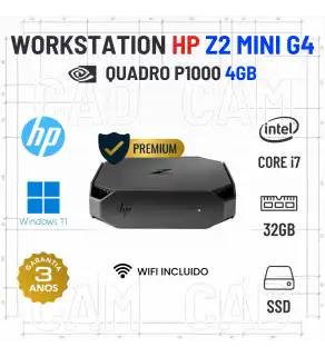 HP Z2 G4 MICRO/MINI | i7-8700 | 32GB RAM | 480GB SSD | QUADRO P1000-4GB | OFERTA DE OFFICE 2021