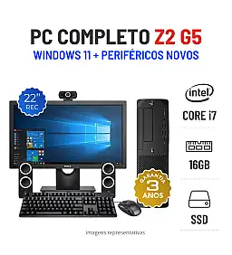 CONJUNTO HP Z2 G5 SFF | i7-10700 | 16GB RAM | 240GB SSD COM MONITOR + ACESSORIOS CONJUNTO HP Z2 G5 SFF | i7-10700 | 16GB RAM | 240GB SSD COM MONITOR + ACESSORIOS
