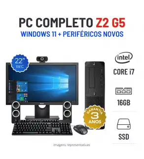 CONJUNTO HP Z2 G5 SFF | i7-10700 | 16GB RAM | 240GB SSD COM MONITOR + ACESSORIOS CONJUNTO HP Z2 G5 SFF | i7-10700 | 16GB RAM | 240GB SSD COM MONITOR + ACESSORIOS